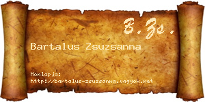 Bartalus Zsuzsanna névjegykártya